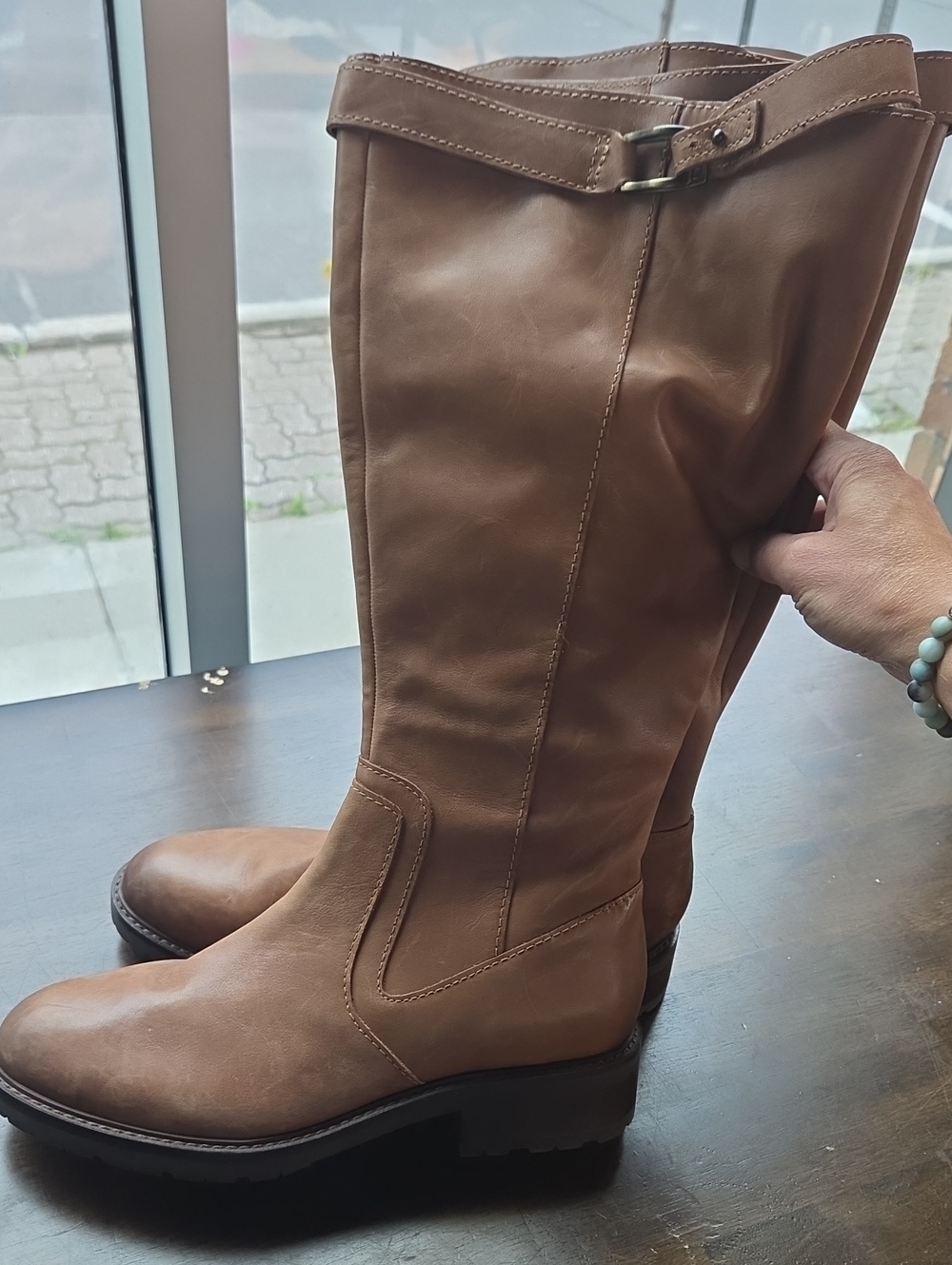 Naturalizer 27 Edit Size 11 Wide Calf Women's Over-the-Knee Tan Leather Boots